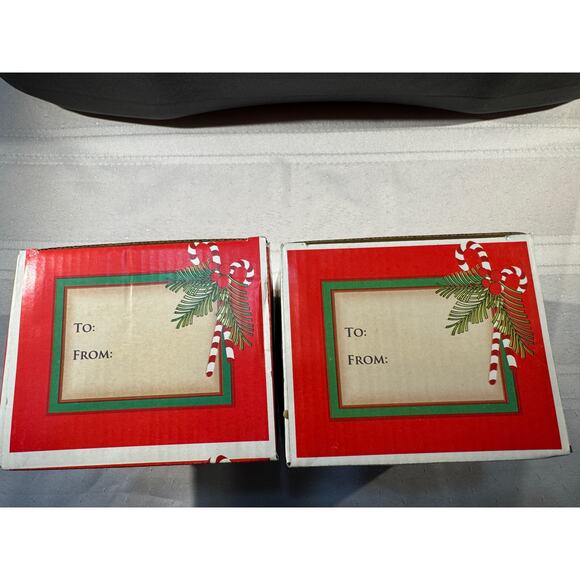 2 Holiday Mugs 14 oz – Snowman JOY & Red Gift Box NIB - Picture 2 of 4